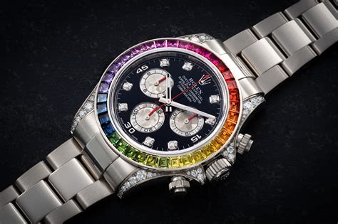 rolex daytona 116598-rbow black diamond multi-colored sapphire rainbow|Rolex rainbow review.